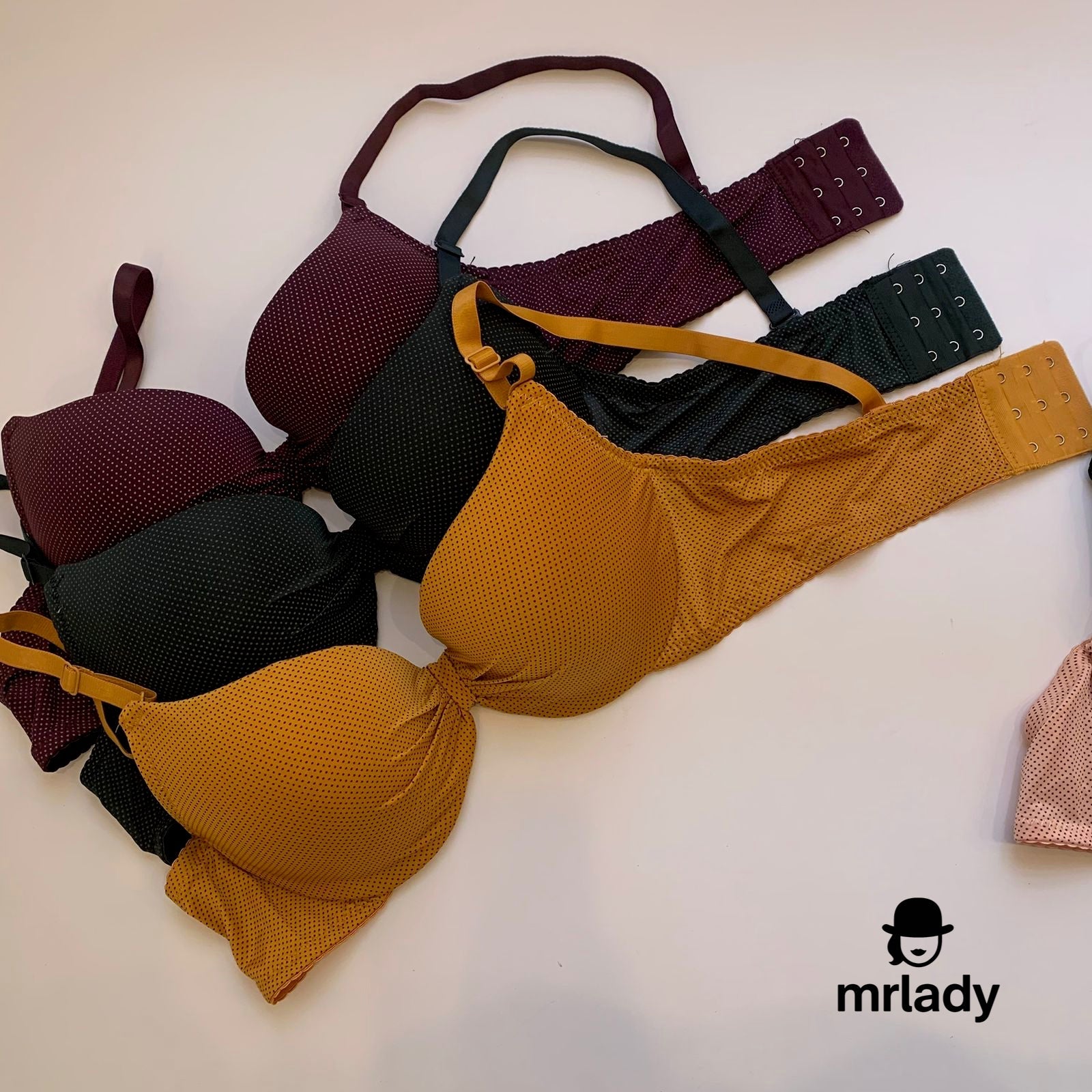 DOTTED LIGHT PUSH UP BRA SET